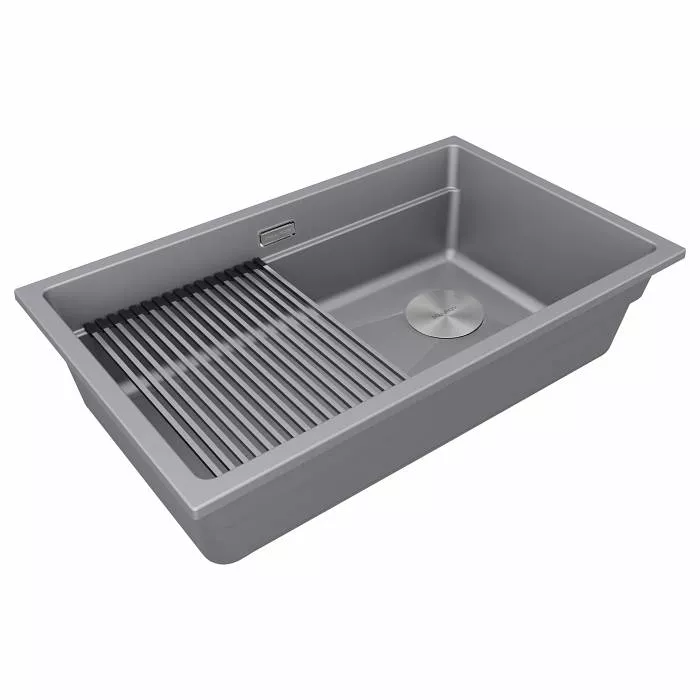 Мойка Paulmark LUMI-PRO 74 UNI, серый металлик, 740х450мм, LU-PRO 74-GRM