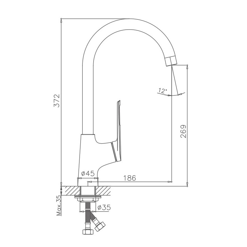 Смеситель для кухни Haiba HB70595, хром