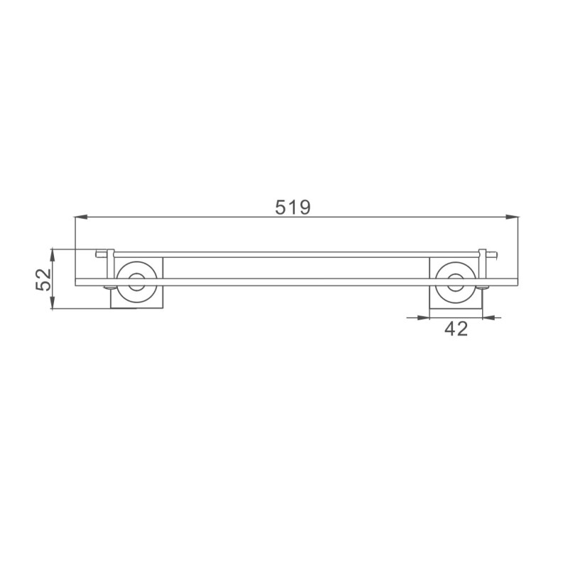 Полка стеклянная Haiba HB8507, хром