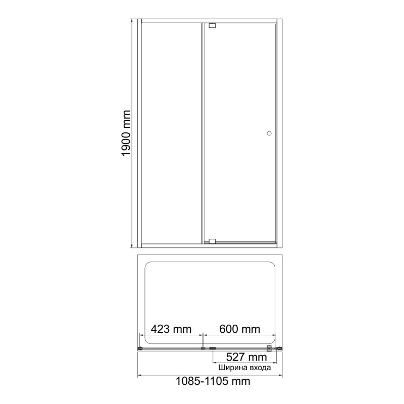 Душевая дверь WasserKraft 11P13