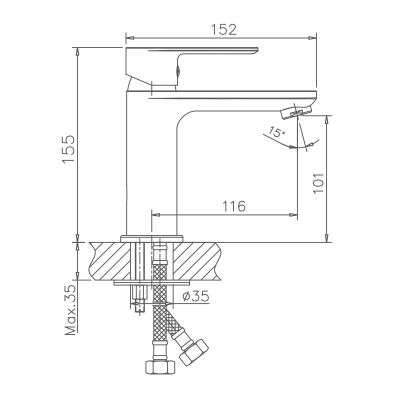 Смеситель для раковины Haiba HB10505-3, пепельный