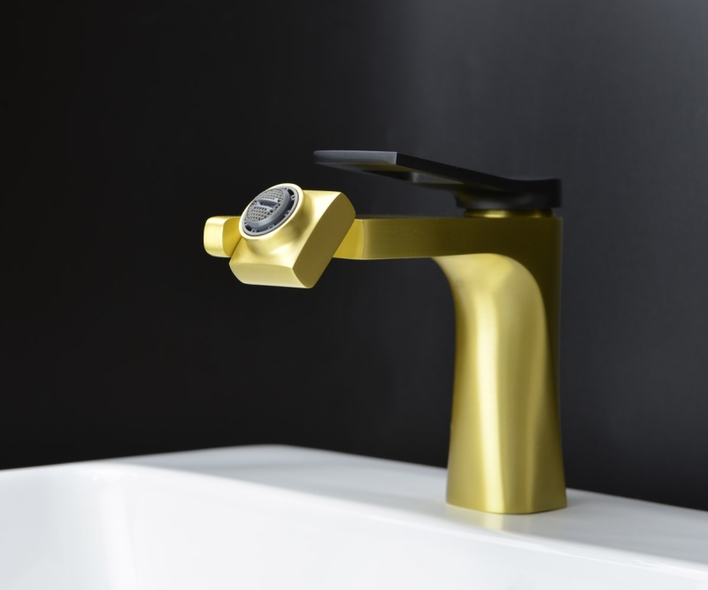 Смеситель для раковины Bronze de Luxe Element EL02XGB, матовое золото