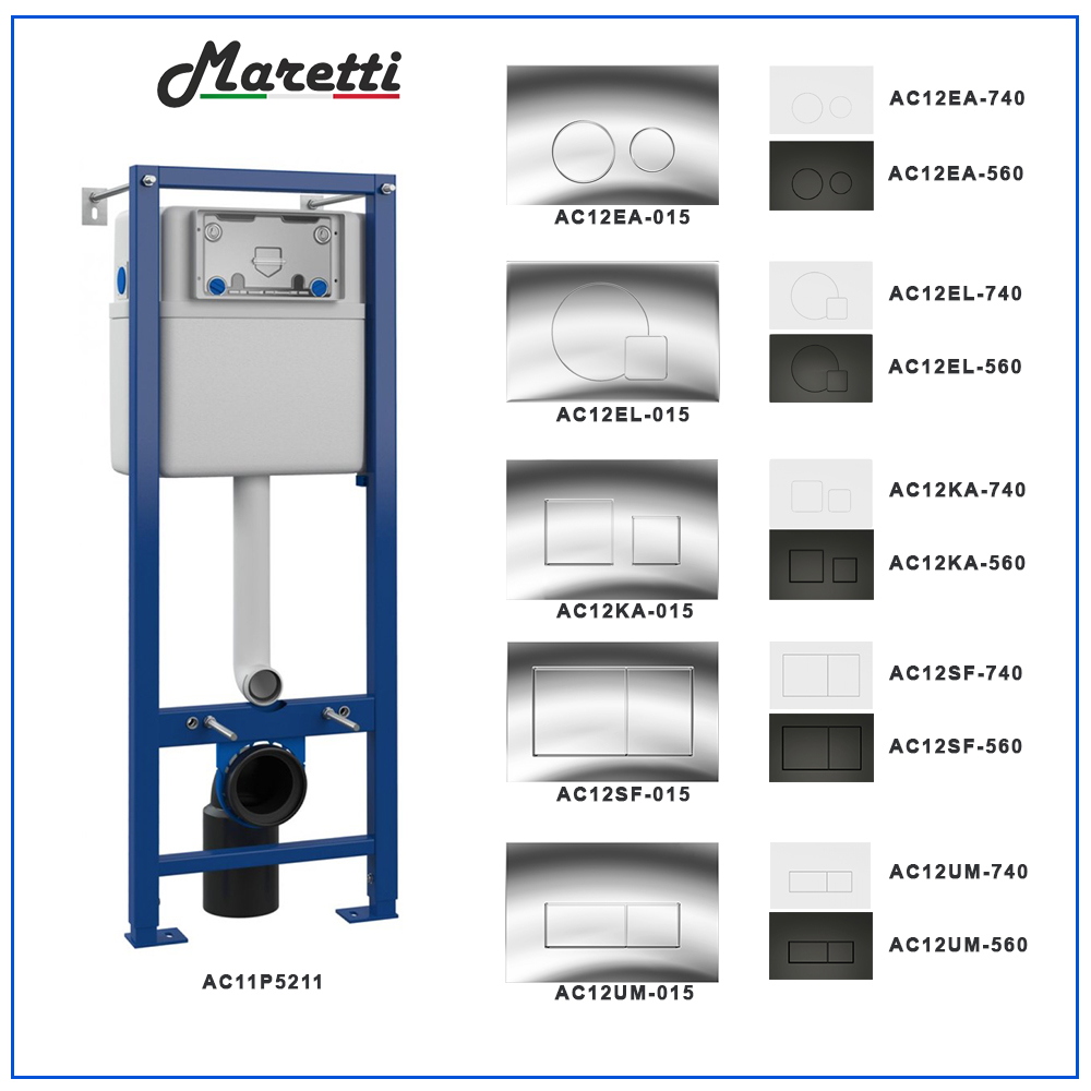 Инсталляция для подвесного унитаза Maretti AC11P5211, без клавиши