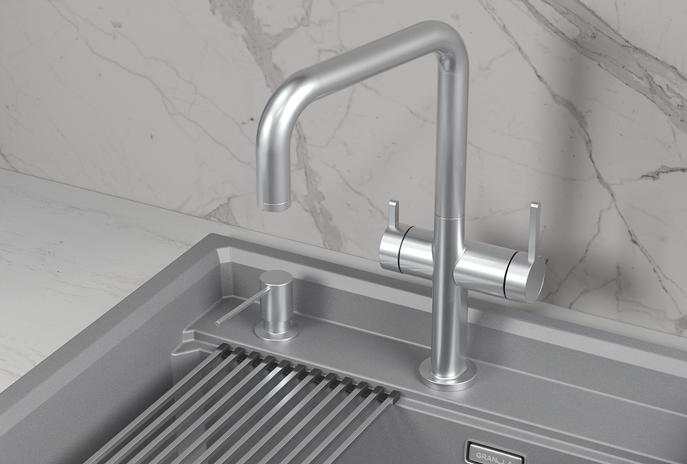 Смеситель для кухни Granula Kitchen Space 8275 нержавеющая сталь, подключение к фильтру