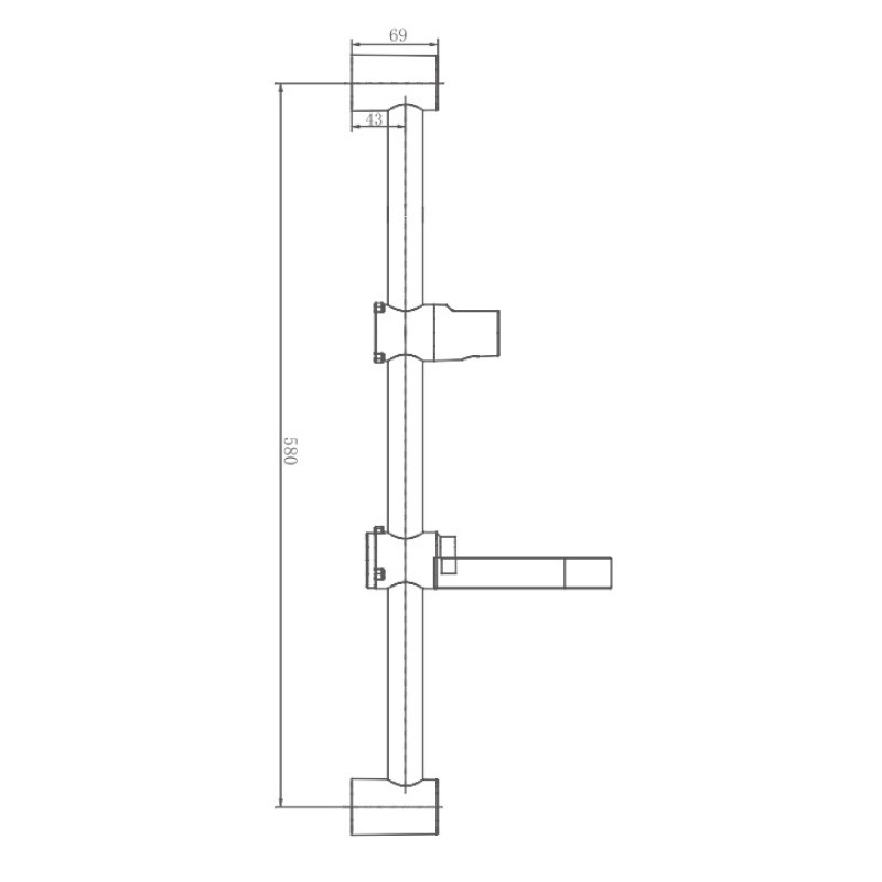 Душевая штанга Haiba HB8005, хром