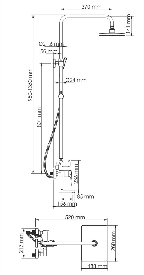 Душевая система WasserKraft A15501