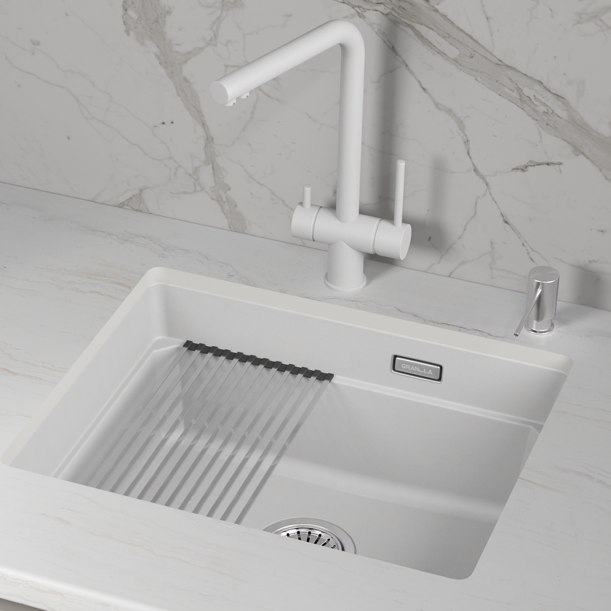 Мойка для кухни Granula Kitchen Space 5501iU арктик, 55х45 см, прямоугольная