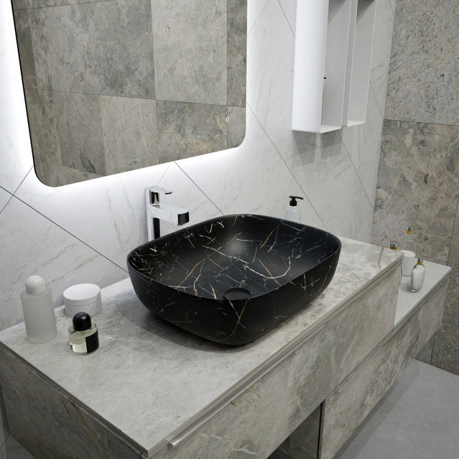 Раковина чаша Maretti FL13NS25-560MR, черный мрамор
