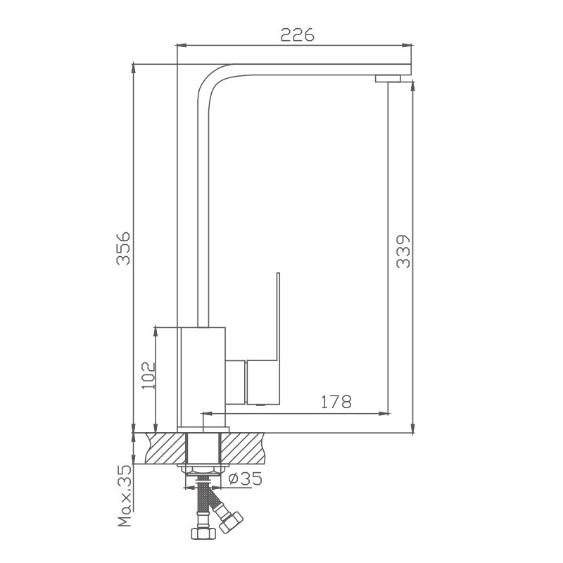 Смеситель для кухни Haiba HB70803-7, черный