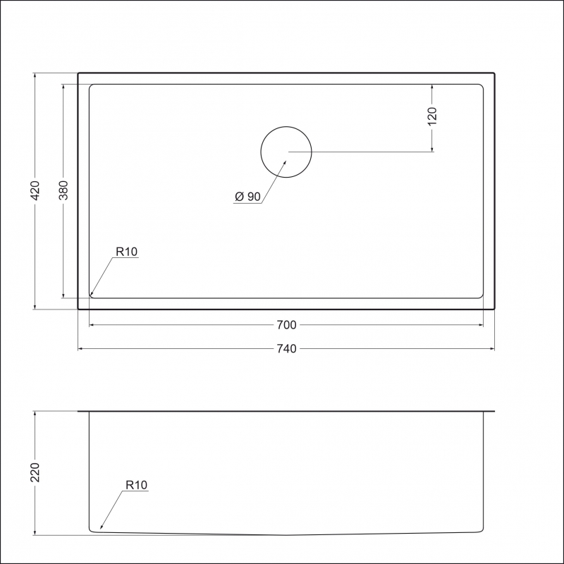 Кухонная мойка EMAR EMB-133 PVD Nano Dark мойка универсального монтажа