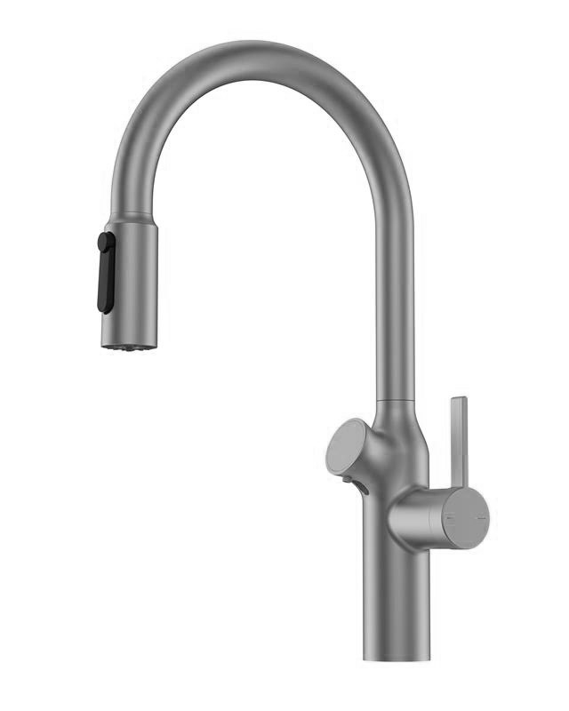 Смеситель кухонный OULIN OL - 8018 Satin, смеситель кухонный с дозатором