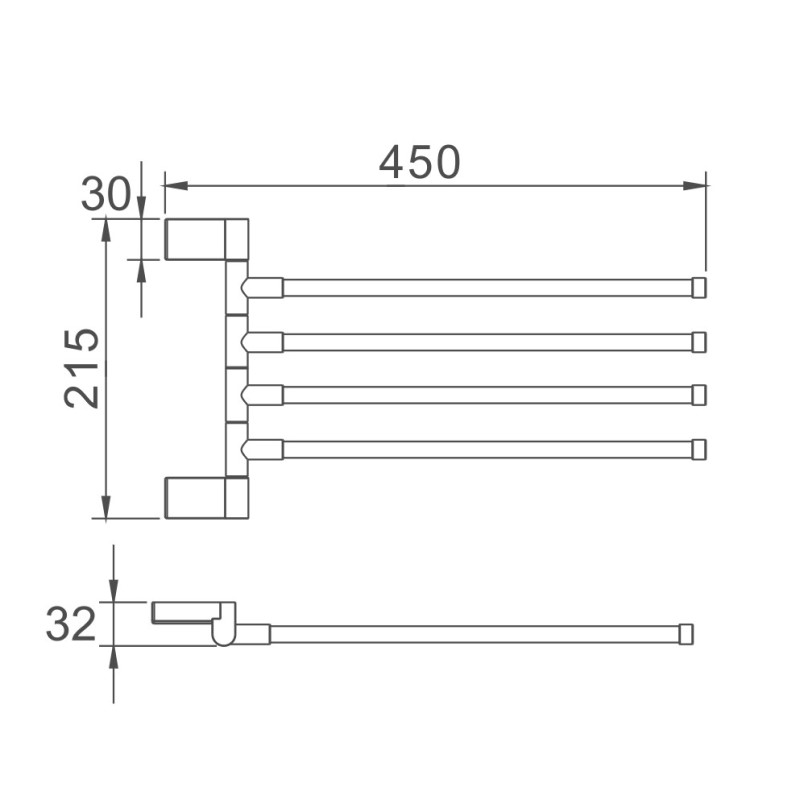 Полотенцедержатель Haiba HB8814, хром