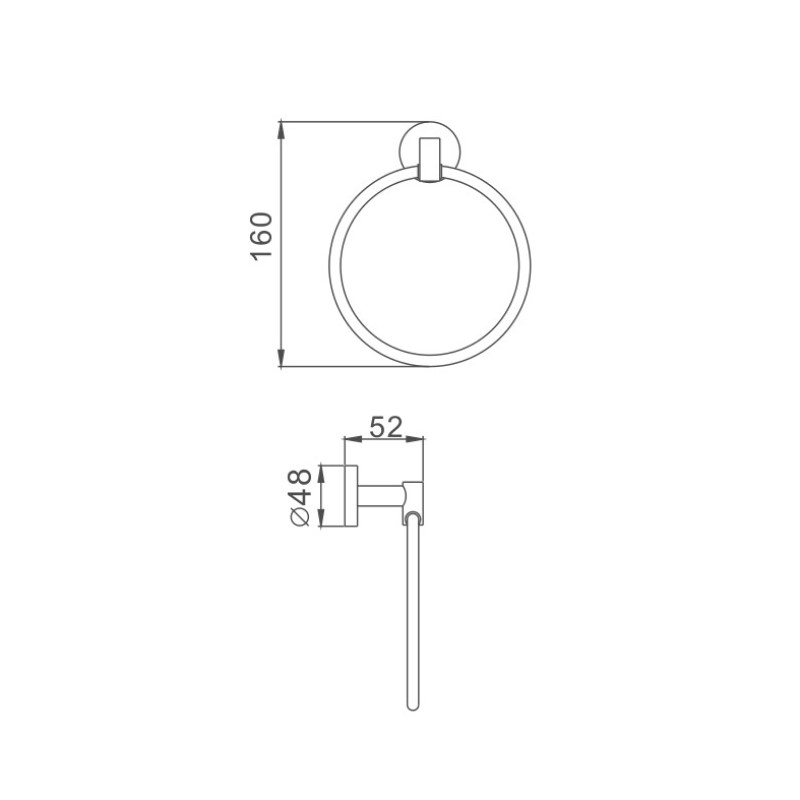 Полотенцедержатель Haiba HB1704, хром