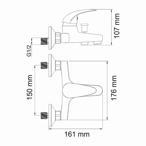 Смеситель для ванны и душа WasserKraft 2601