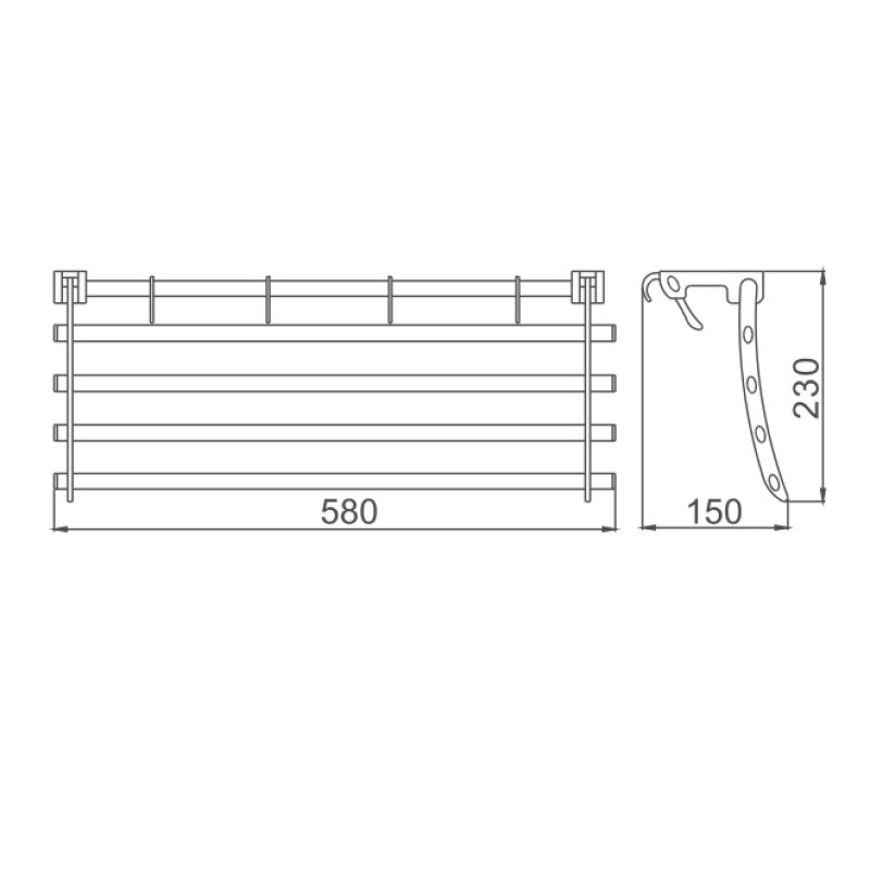 Полка для полотенец Haiba HB806, хром