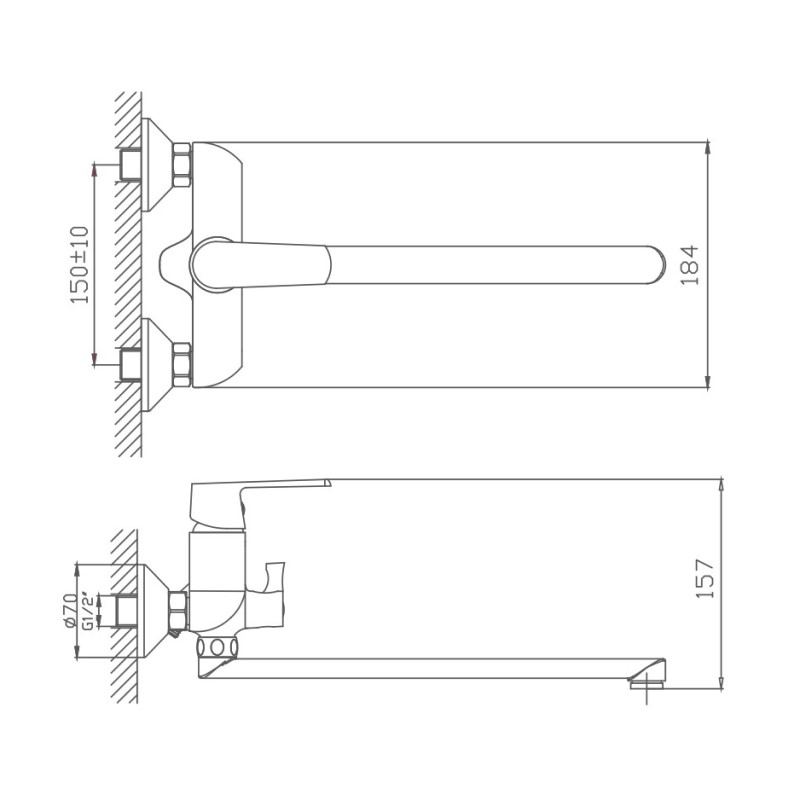 Смеситель для ванны Haiba HB22804, белый