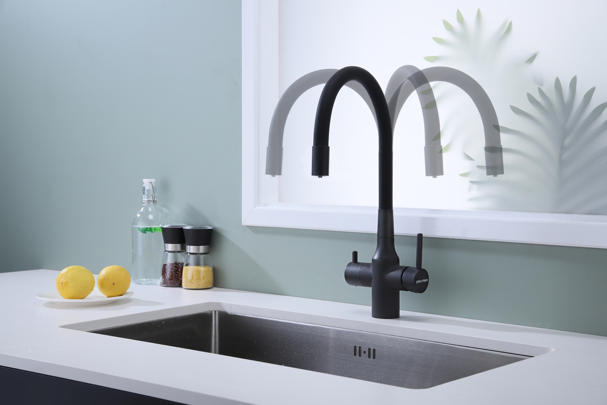Смеситель для кухни Paulmark SALIX, антрацит, Sa213419-AN