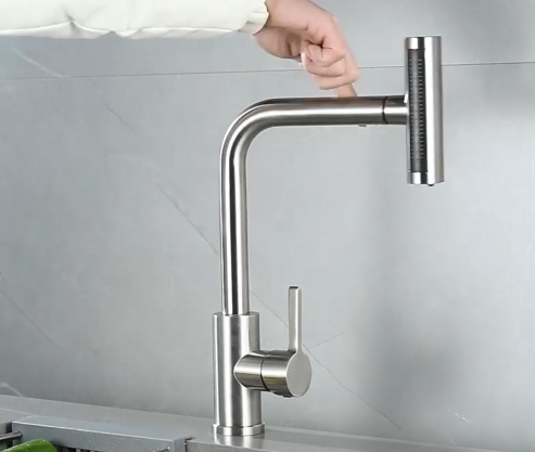 Смеситель Zorg серия Steel Hammer SH 093 PVD BRONZE бронза, вытяжная лейка 4 режима