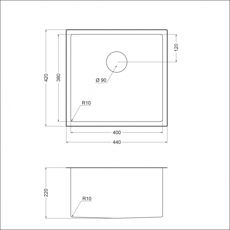 Кухонная мойка EMAR EMB-131 PVD Nano Dark мойка универсального монтажа