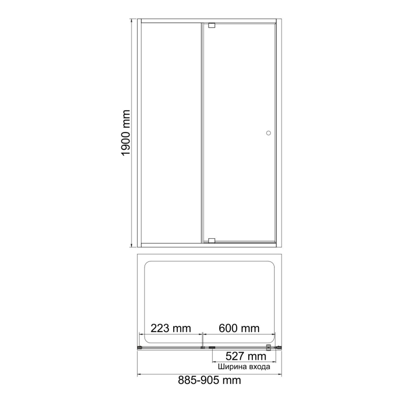 Душевая дверь WasserKraft 11P04