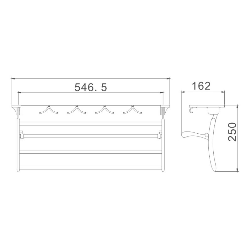 Полка для полотенец Haiba HB805, хром