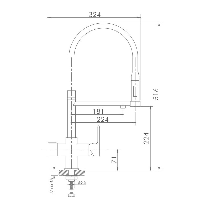 Смеситель для кухни Haiba HB76854, хром