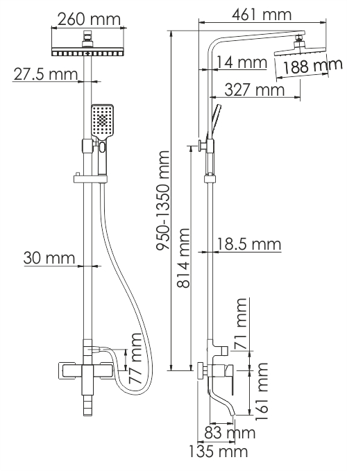 Душевая система WasserKraft A16501