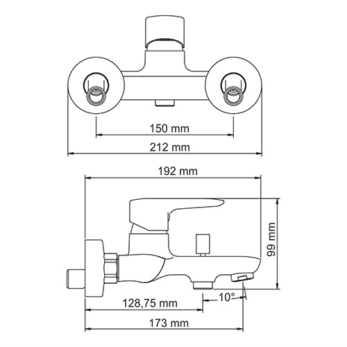 Смеситель для ванны и душа WasserKraft 5601