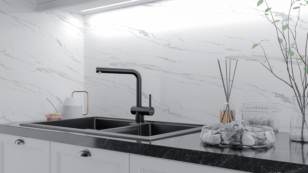 Смеситель для кухни Paulmark DOSSE, антрацит, Do214418-AN