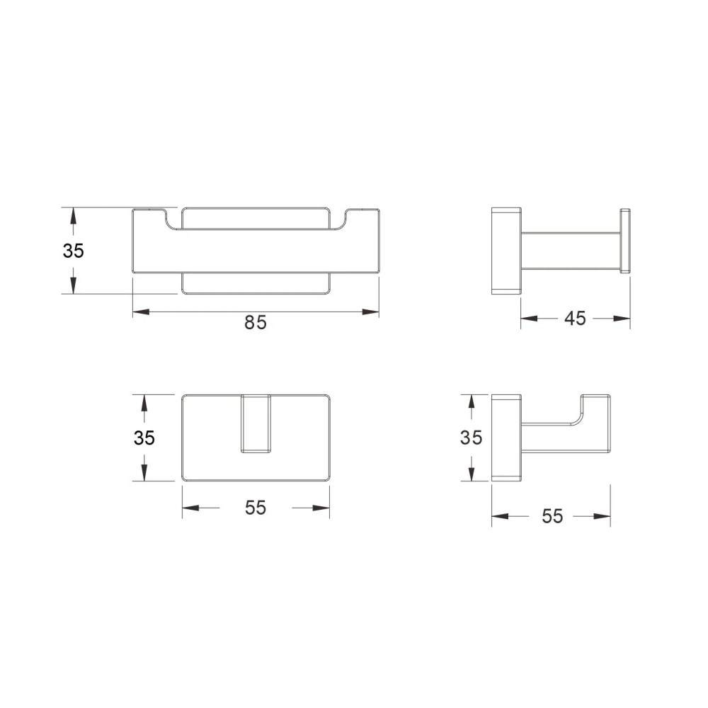 Крючок для ванной комнаты BELZ B90305-2, черный