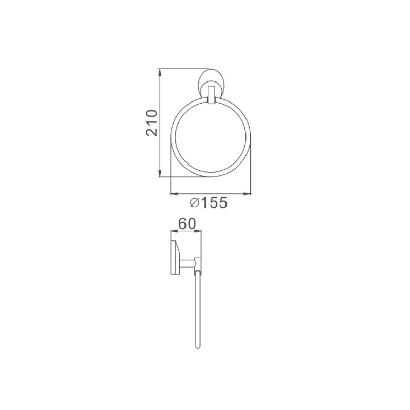 Полотенцедержатель Haiba HB1604, хром