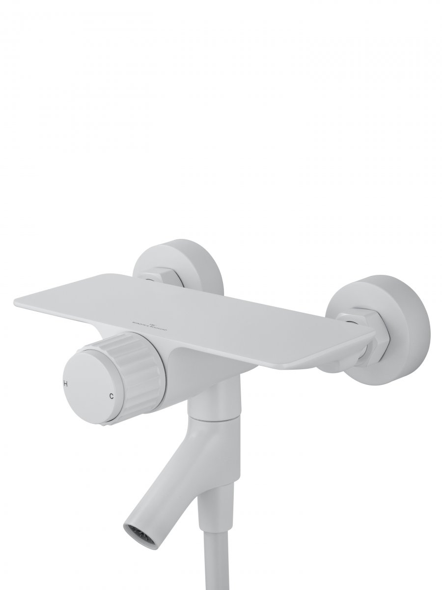 Смеситель для ванны с душем WONZON & WOGHAND CLICK, Белый матовый (WW-FE05L221-MW)