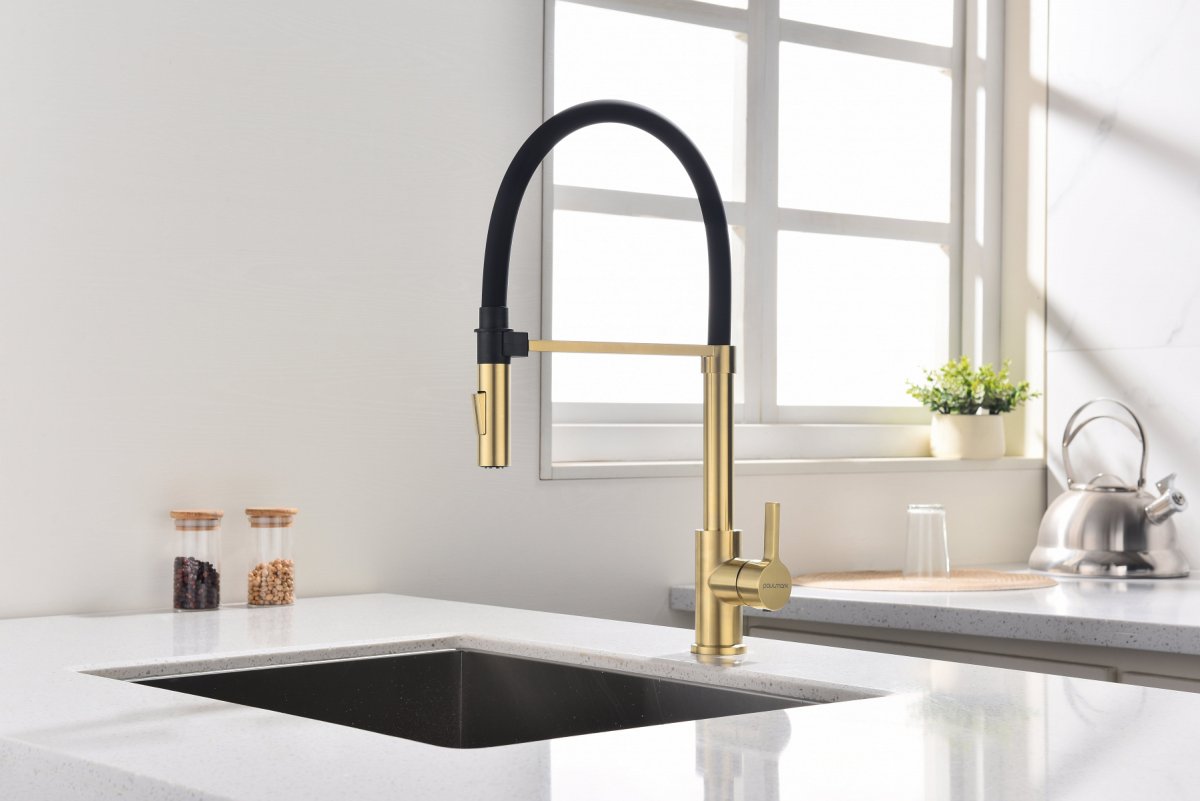 Смеситель для кухни Paulmark HALT, светлое золото, Ha214021-LG
