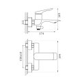 Смеситель для ванны Haiba HB60816-3, пепельный