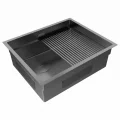 Кухонная мойка Paulmark NEXT-PRO 54-L UNI, вороненая сталь, 540х450мм, PM705445-L-GM