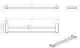 Полотенцедержатель двойной WONZON & WOGHAND, Черный матовый (WW-V3102-MB)