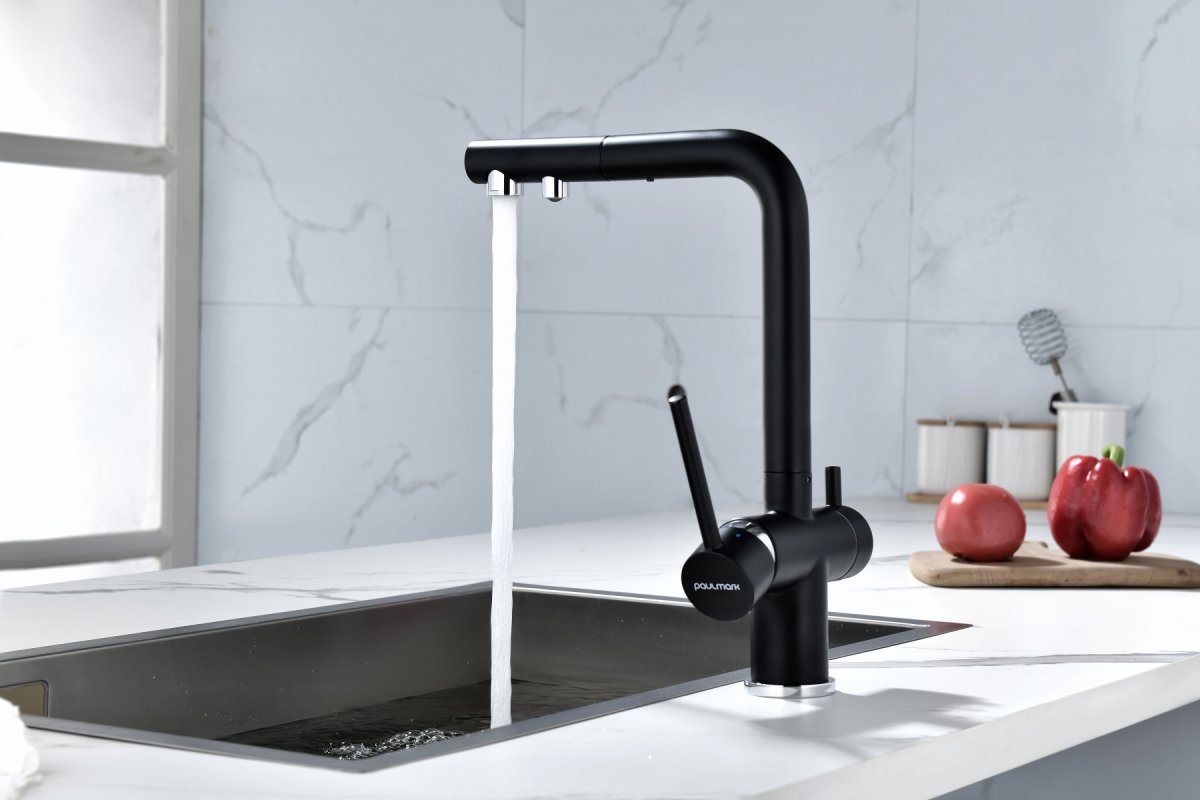 Смеситель для кухни Paulmark SERPENTINE, антрацит, Se213222-AN