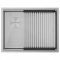 Кухонная мойка Paulmark NEXT-PRO 58-L UNI, брашированная сталь, 580х450мм, PM705845-L-BS
