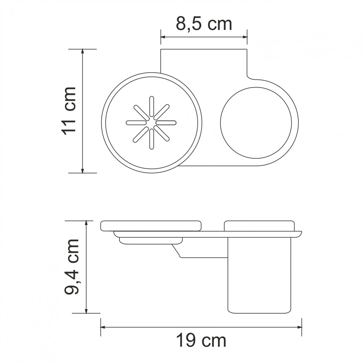 WasserKRAFT Kammel K-8326 Держатель стакана и мыльницы