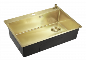 Мойка кухонная Emar EMB-660(TOP) PVD Matt Gold, золото