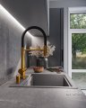 Смеситель кухонный EMAR ЕС - 7024 PVD Golden с гибким изливом под фильтр