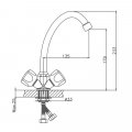 Смеситель для кухни Cron CN4009-2, хром