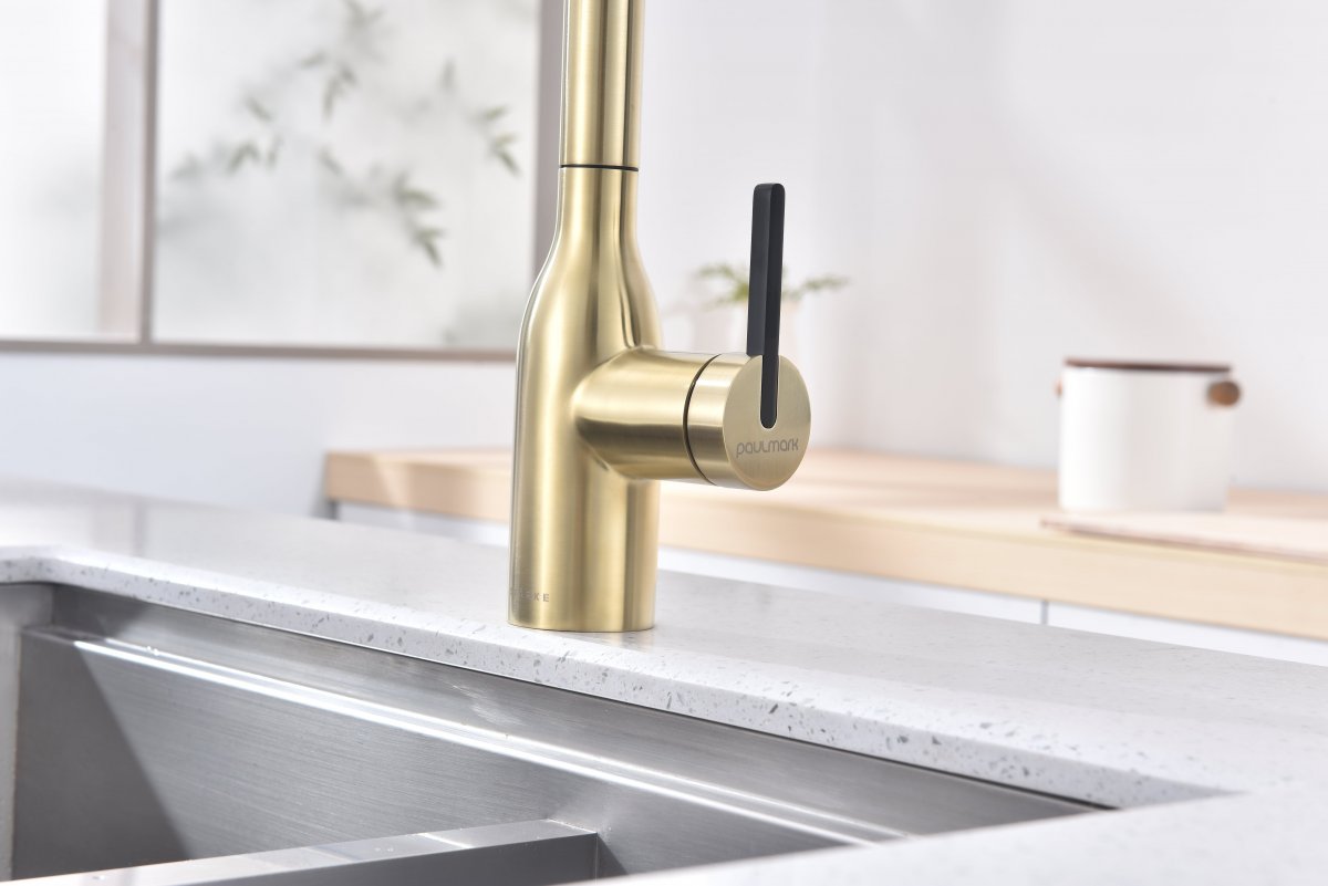 Смеситель для кухни Paulmark UNIVERSAL, светлое золото, Un213880-LG