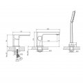 Смеситель для ванны Haiba HB80615-7, черный
