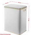 Корзина для белья Geralis PWG-S PUNTO белая, кант золото, большая