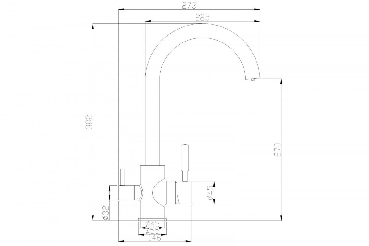 Смеситель Steel Hammer SH 713 SATIN для кухонной мойки