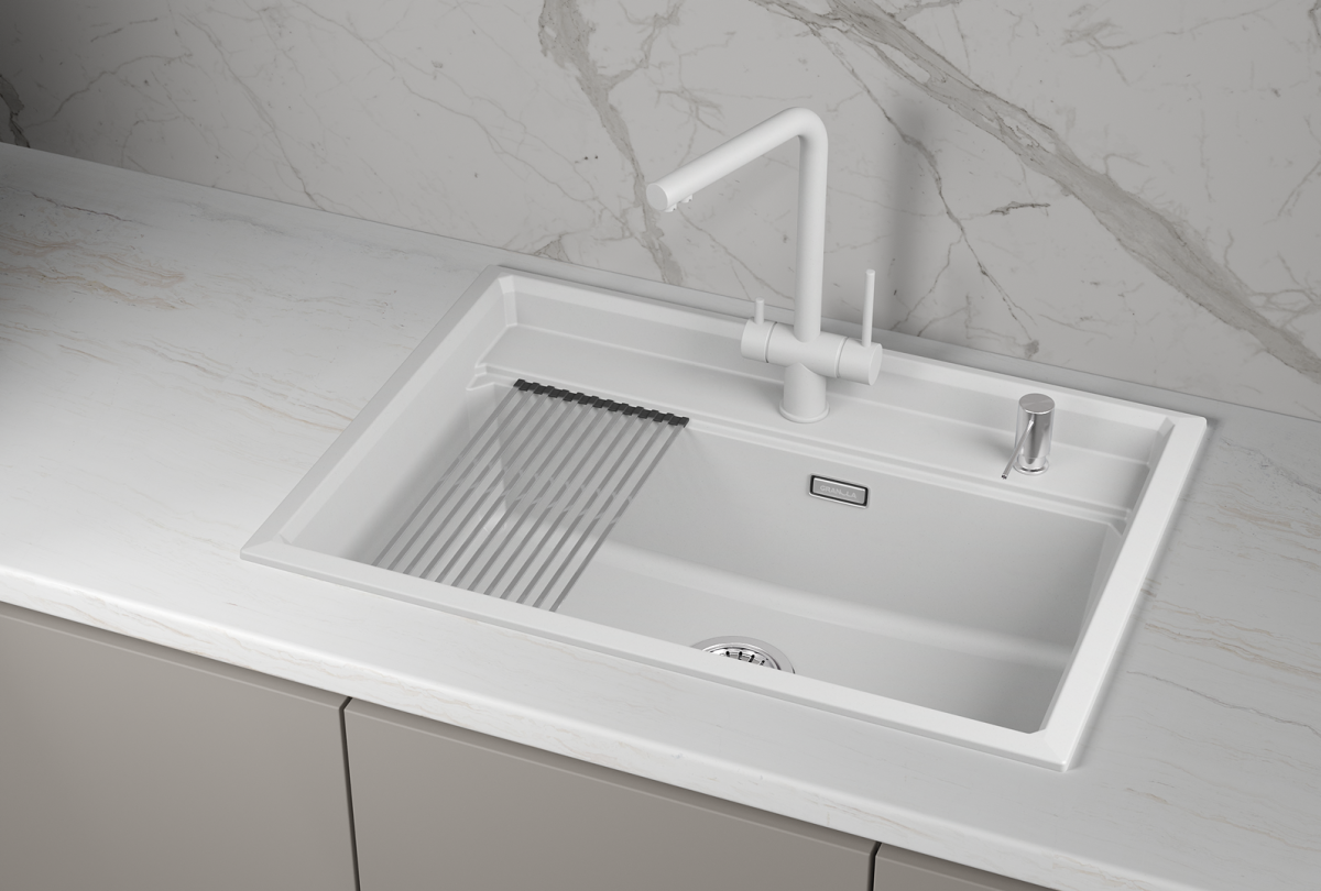 Мойка для кухни Granula Kitchen Space 7301i арктик, 73х51 см, прямоугольная