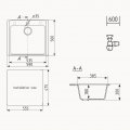 Кухонная мойка Ulgran Quartz Forte 580-09, мокрый асфальт