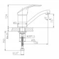 Смеситель для кухни Haiba HB4521-2, хром