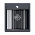 Мойка Paulmark STEPIA 45, IT-GRANIT + ролл-мат STEP брашированная нерж. сталь, PM114651-AN+R375-BS